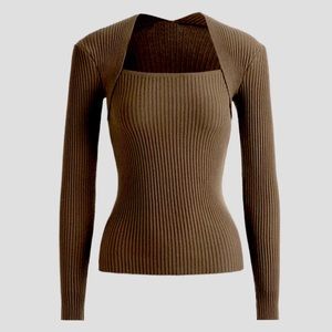 Commense Knitted Ribbed Pullover Sweater - Size L